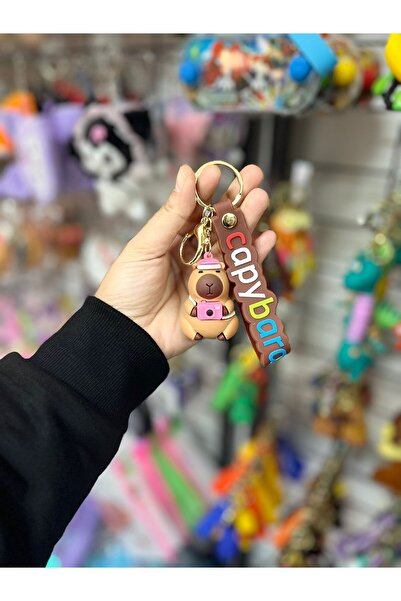 EyER Shoping Capy bara vip pink silicone keychain