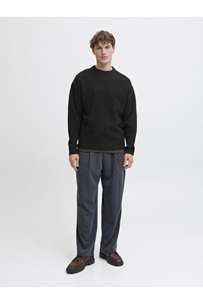 Jack & Jones Men's Black Jjesoho Ollie Knit Crew Neck Sweater & Cardigan 12278924-Black