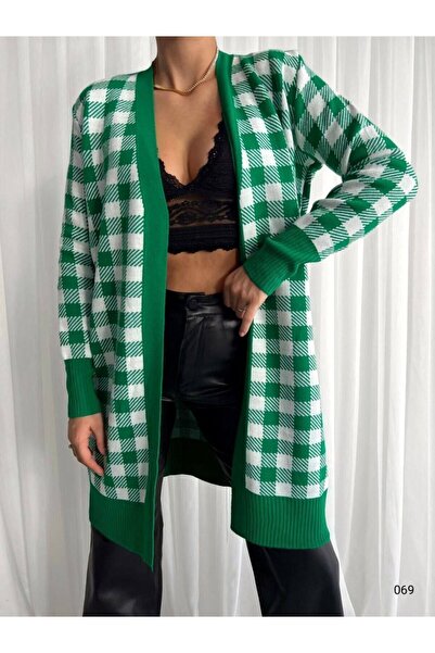 Secret Passion Lingerie New Season Double Color Plaid Patterned Buttonless Kn...