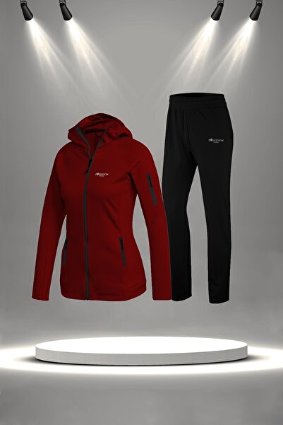 POSEIDON STORM Γυναικείο Σετ Φόρμας Μεγάλου Μεγέθους Βουργουνδίας New Supra Χ...