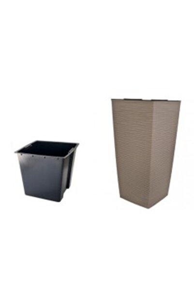 Aurora Tall planter with inner pot, 28 x 28 x 58 cm, 888, various colors