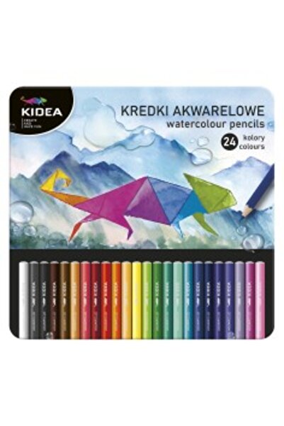 Kidea Set of 24 watercolor pencils in metal case, KAMP24KA