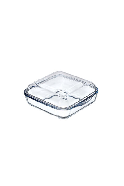 Borart Square Yena Heat-Resistant Glass Dish with Lid, 1.66 L, 25 x 22 cm, Borart, 145018