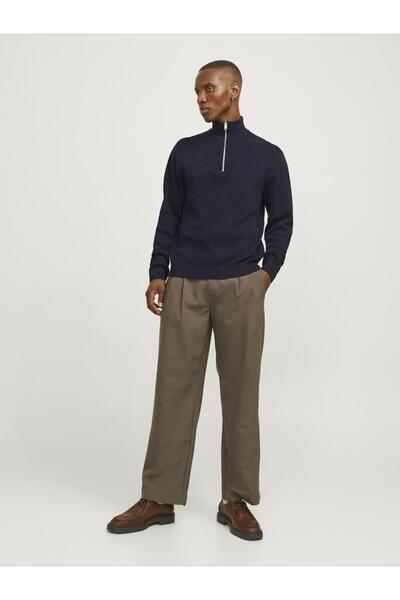 Jack & Jones Jack Jones Blamiloan Zippered Collarrelax Fit Men's Sweater 12259664