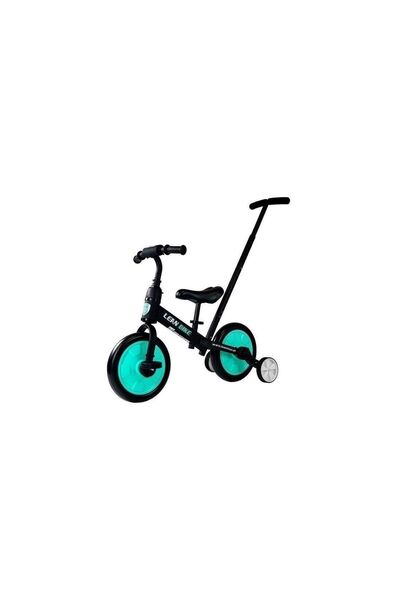 LeanToys Bicicletă 3 în 1 pentru copii cu pedale și roți de antrenament, negr...