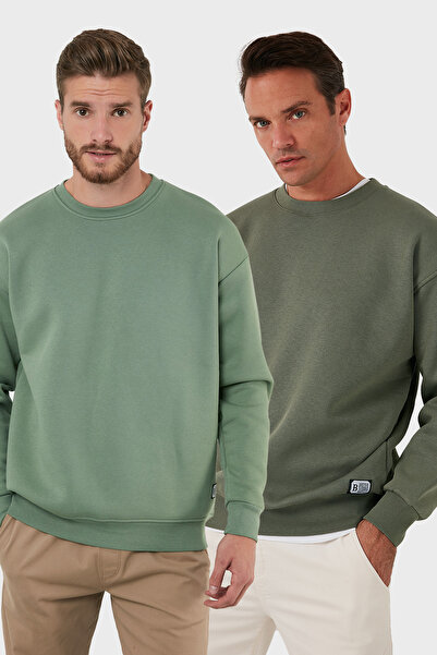 Buratti Ανδρικό φούτερ Regular Fit Crew Neck με λουράκια, συσκευασία 2 τεμαχίων SWEAT 5905255S2