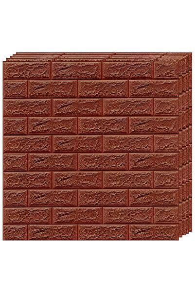 Teno Set of 30x 3D Brick Wallpaper Teno®, coverage area 15.9 m², self-adhesive, 70x77 cm, brown