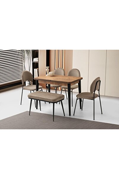 Erezogulları Mobilya Milano Suna Banklı MDF Mutfak Masa Sandalye Takımı 60x100
