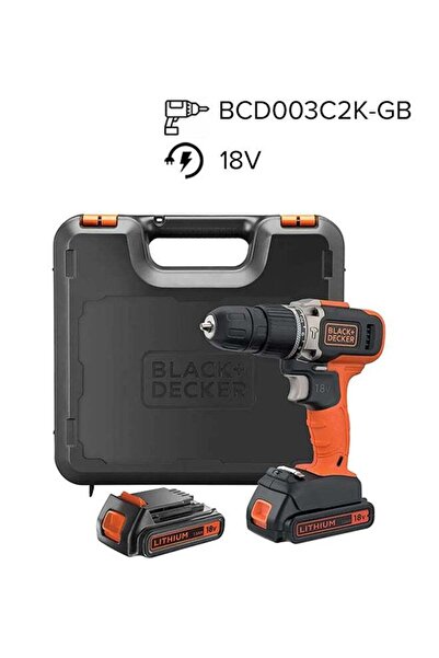 Generic BLACK+DECKER 18V 1.5Ah 650 RPM Combi Hammer Drill with 2 Batteries - BCD003C2K-GB