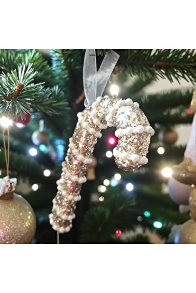 kapella Baston de Crăciun cu panglică de perle 17CM AST7243