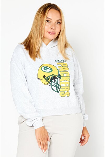 Don't Call Me Jennyfer هودي نسائي بأكمام طويلة مطبوع رسومات جرافيكية، لون رمادي