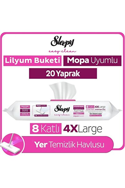 Sleepy Easy Clean Lilyum Bouquet Mop Compatible Floor Cleaning Towel & Wipe 20 Sheets