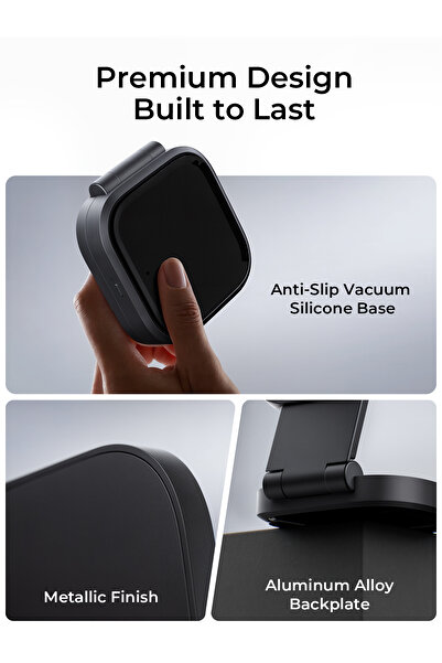 AUKEY MagFusion L Qi2 2-in-1 Foldable Magnatic Fast Wireless iPhone/Samsung Charging Station LC-MC211Gray