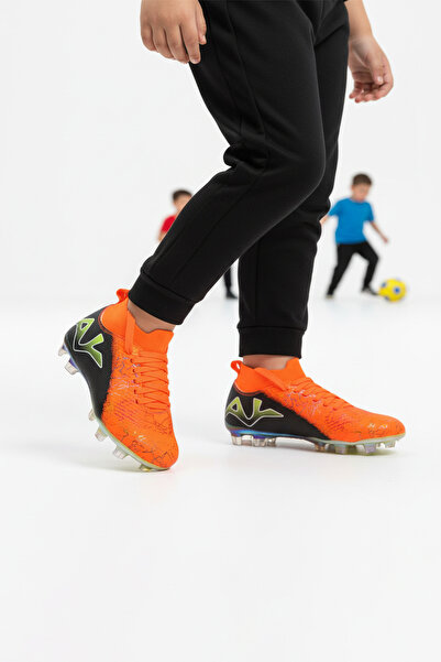 Playup Orange Black Ankle Socks Boys' Football Boots Fk-252-153 F