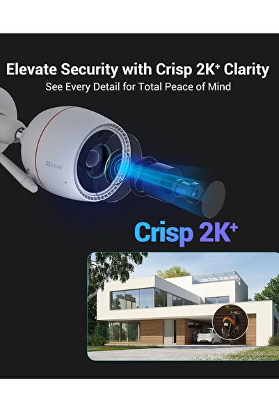 EZVIZ H3c 2K⁺ Wi-Fi Smart Home Camera, 4MP Full HD Color Night Vision