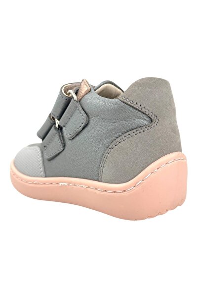 Nubebe Girl's Velcro Lightweight Leather Boots Gray