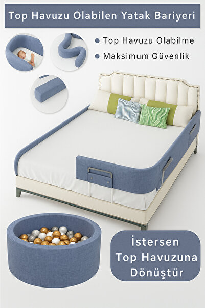 Dizanor Yeni Nesil Top Havuzuna Dönüşebilen 240 cm Tek Parça Yatak ve Beşik G...