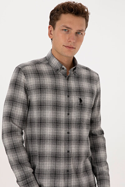 U.S. Polo Assn. Men's Black Long Sleeve Shirt 50308583-Vr046