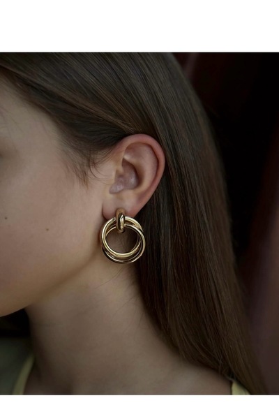 gaila design Gold Yellow Big Spiral Earrings