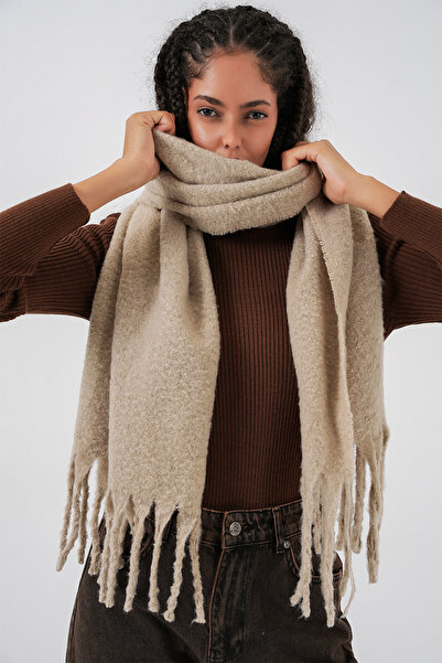 Bigdart Eșarfă groasă cu textura moale pentru femei 15951 - A.Beige