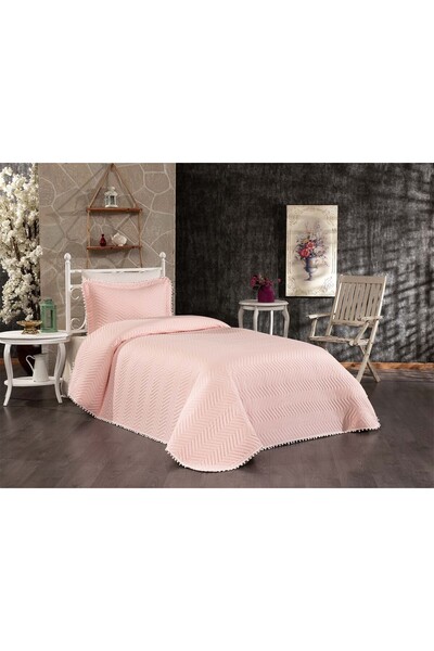 Storish Linear Tek Kişilik Yatak Örtüsü Pudra