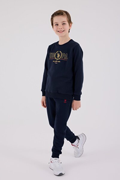 U.S. Polo Assn. ERKEK ÇOCUK EŞOFMAN TAKIMI Üç İplik Dokuma, Şardonlu