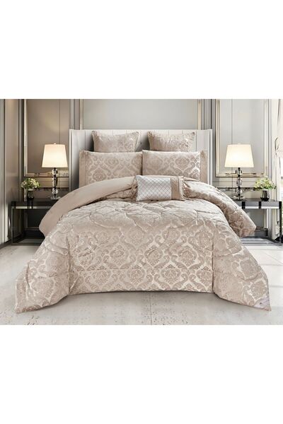 JOJO HOME Jacquard Cotton Bed Linen Set with Jacquard Duvet and Pillow – 7 pieces