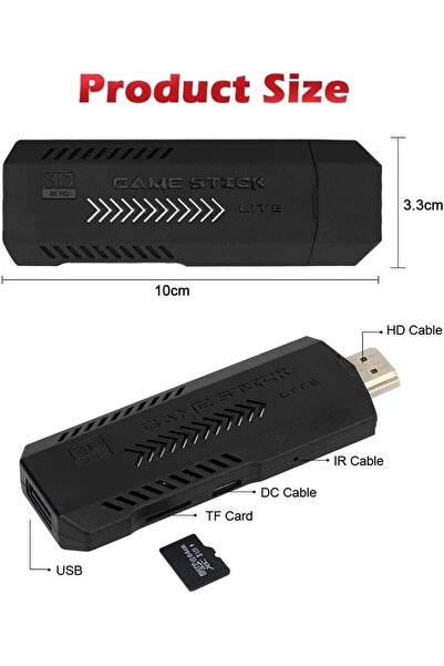 JUNGLEE 4K RETRO GAME STİCK 2 Kablosuz Kumandalı HDMI Çıkışlı 64GB VİDEO OYUN KONSOLU