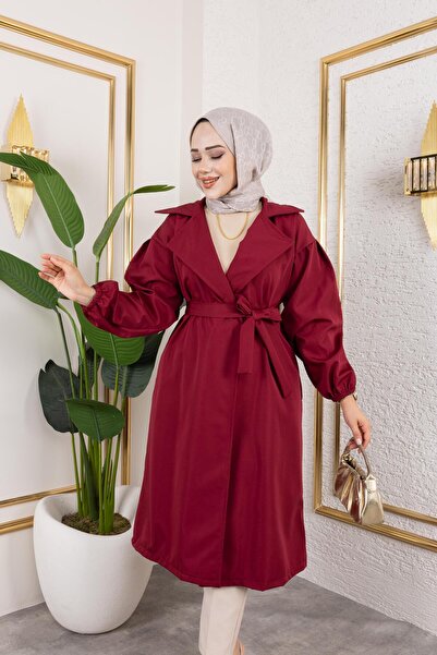 AVK MODA Women's Trench Coat Bondit Fabric Tie-Up Stylish Comfortable Waterproof