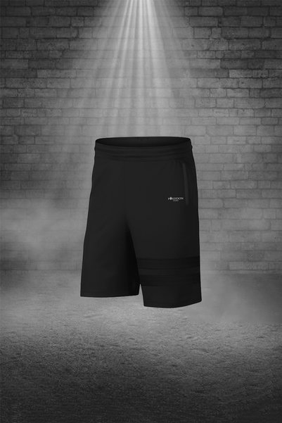 POSEIDON STORM Plus Size Men's Black Dri-Fit Round Neck Short Sleeve T-Shirt Shorts Bottom Top Set (4Xl-10Xl)