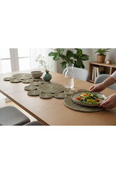 ANJEAHOME Paper String Runner |   Handmade Tablecloth |   Kraft Color Decorative Table Accessory (55X112 cm)