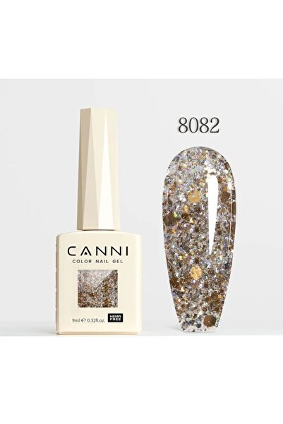 Canni 9 ml Glitter Uv Led Kalıcı Oje Hema Free 8082