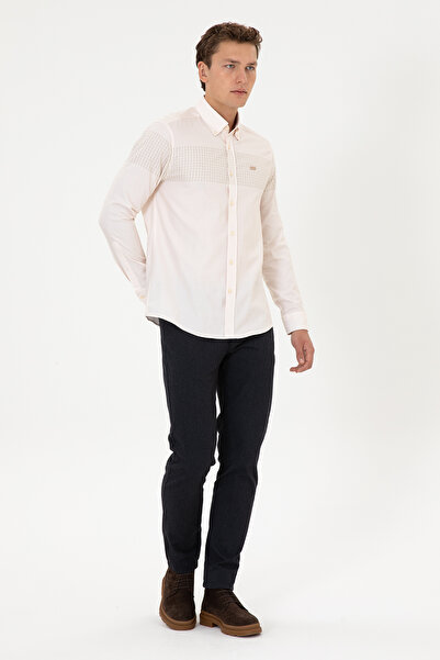 U.S. Polo Assn. Men's Cream Long Sleeve Shirt 50308543-Vr256