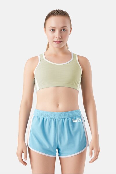 Levi's Kids Girl Brand Logo Basic Shorts, Turquoise