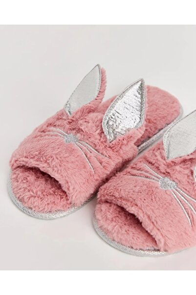 LAMİNTA Buo Cat Pink Plush House Slippers