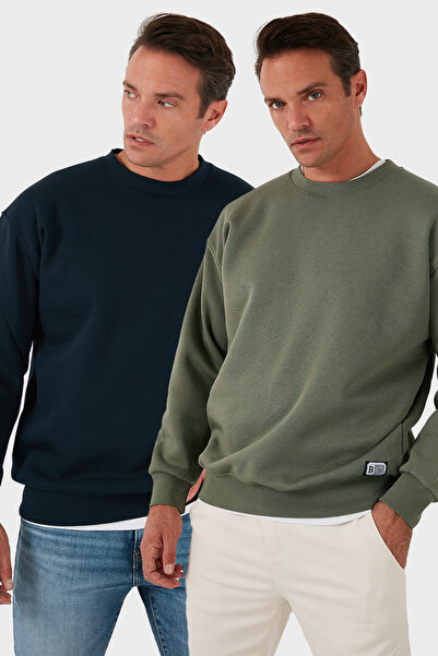 Buratti Ανδρικό φούτερ Regular Fit Crew Neck με λουράκια, συσκευασία 2 τεμαχίων SWEAT 5905255S2