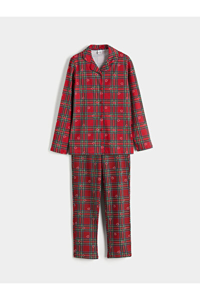 LC Waikiki Vizyon Yeni Sezon Ekose Desenli Kız Çocuk Pijama Takımı
