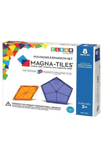 LİNİX Magnetic building set, Magna-Tiles - Polygon extension, 8 pieces