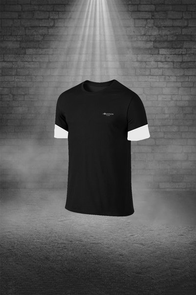 POSEIDON STORM Men's Black Dri-Fit Unprinted Round Neck Short Sleeve T-Shirt Shorts Bottom Top Set (S -3Xl)