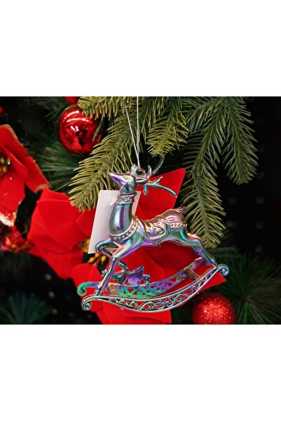 The Hub Christmas tree ornament, Iridescent, Reindeer-shaped, 11 cm x 11 cm, Plastic