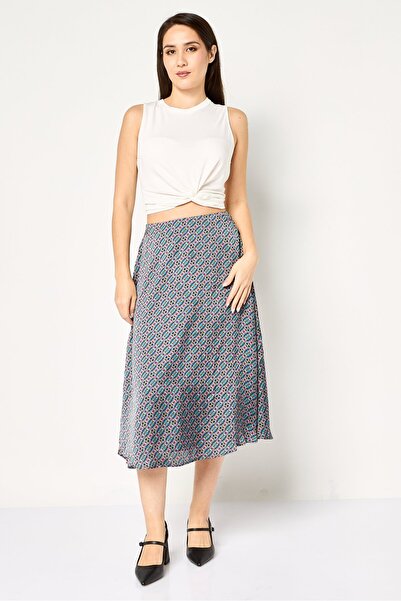 PROMOD Women Allover Print Midi Skirt, Multicolor