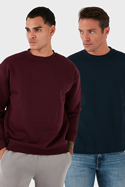 Buratti Ανδρικό φούτερ Regular Fit Crew Neck με λουράκια, συσκευασία 2 τεμαχίων SWEAT 5905255S2