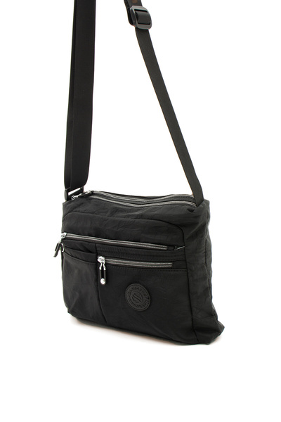 Sanmorris 4006 Brand Multi-Compartment Waterproof Wrinkle Fabric Crossbody Bag