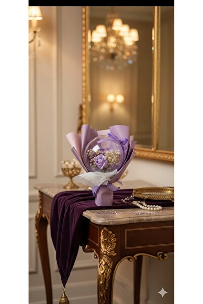 YASİMA Düş Balonu MOR Gül Hediyelik Kutulu Özel Gün Buketi Sevgililer ÖĞRETMENLER Günü