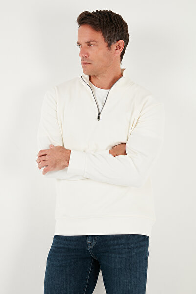 Buratti Cotton Regular Fit Half Zipper Stand Collar Sweat Men's Sweat 5905470