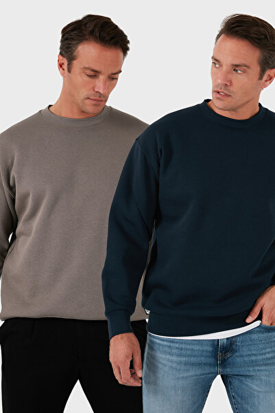 Buratti Ανδρικό φούτερ Regular Fit Crew Neck με λουράκια, συσκευασία 2 τεμαχίων SWEAT 5905255S2