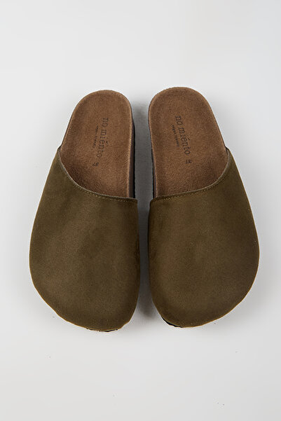 no miento Tonala Women's Vegan Leather Buckle Khaki Sabo Slippers