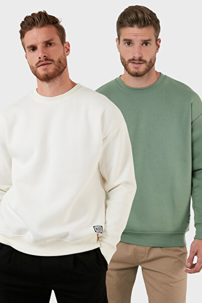 Buratti Ανδρικό φούτερ Regular Fit Crew Neck με λουράκια, συσκευασία 2 τεμαχίων SWEAT 5905255S2