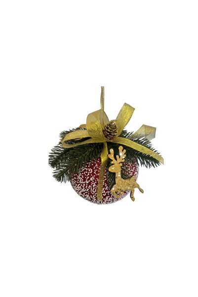 ChristmasExpress Globuri rosu /alb decorate – d15 cm