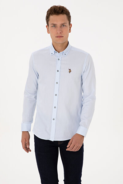 U.S. Polo Assn. Erkek Açık Mavi Uzun Kollu Basic Gömlek 50307659-VR003
